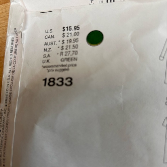 Vintage Vogue 1833 Maternity Pattern - size 20-22-24 - uncut - Picture 6 of 9